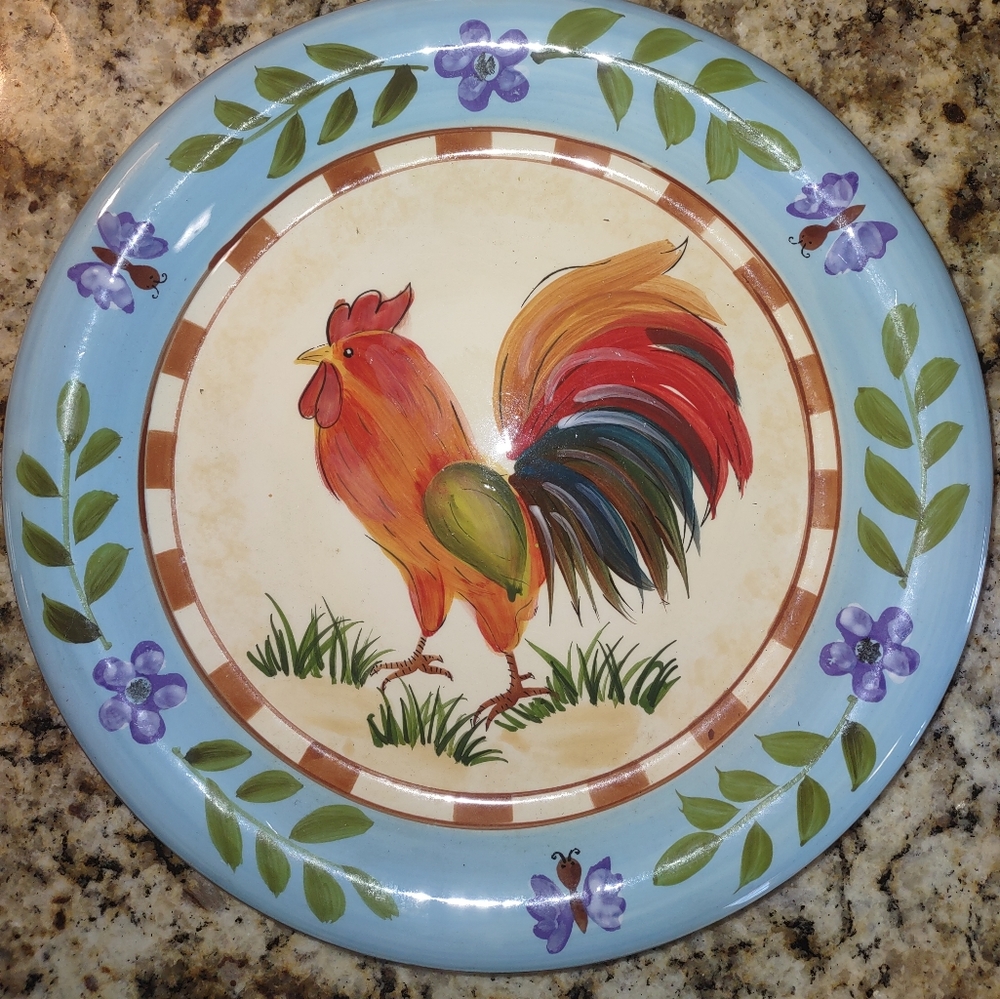 Certified International Vintage Rooster 10 inch plate